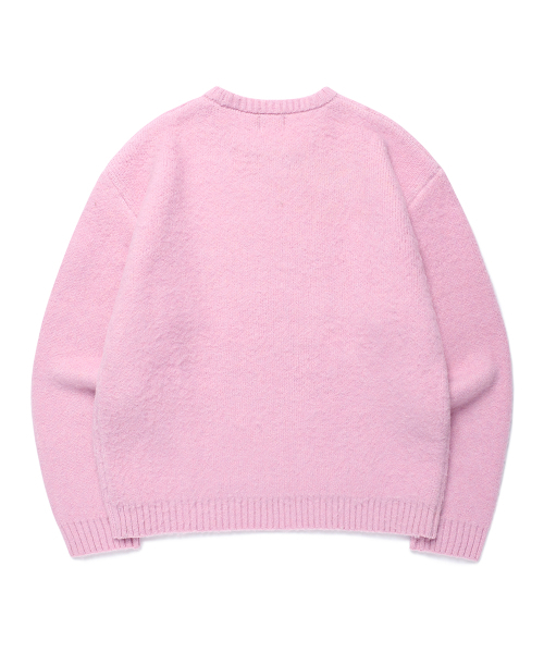 Cavish(カビシ)の「ブラッシュド セラー ロゴ ニット クルーネック ピンク(CV2DFUK600A)(ニット/セーター・レディース・ピンク・SMALL/MEDIUM/LARGE)」の4枚目の写真