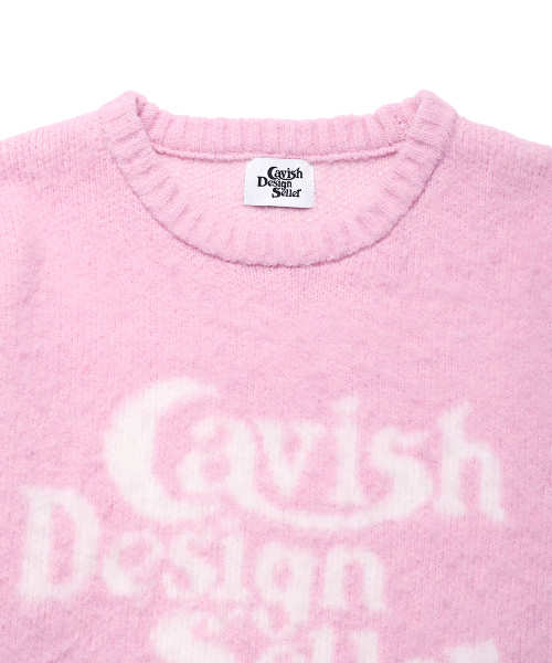 Cavish(カビシ)の「ブラッシュド セラー ロゴ ニット クルーネック ピンク(CV2DFUK600A)(ニット/セーター・レディース・ピンク・SMALL/MEDIUM/LARGE)」の5枚目の写真