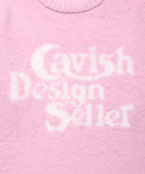 Cavish(カビシ)の「ブラッシュド セラー ロゴ ニット クルーネック ピンク(CV2DFUK600A)(ニット/セーター・レディース・ピンク・SMALL/MEDIUM/LARGE)」の6枚目の写真