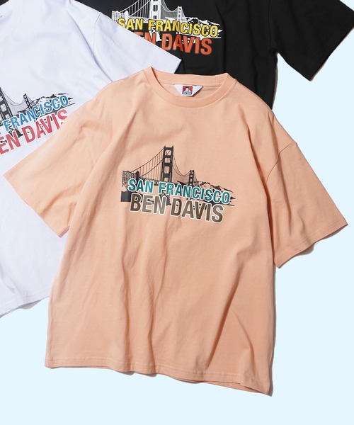 BEN DAVIS(ベンデイビス)の「【WEB限定】BEN DAVIS BRIDGE GRAPHIC TEE/ベンデイビス ブリッジデザインTシャツ リサイクルコットン混 ユニセックス(Tシャツ/カットソー・メンズ・サックスブルー/ホワイト/ピンク/ヘザーグレー/コーラル/ブラック・SMALL/LARGE/MEDIUM/X-LARGE)」の6枚目の写真