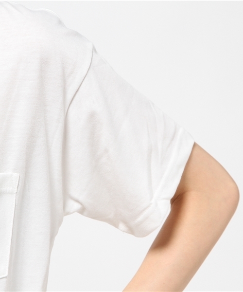 VENCEEXCHANGE（ヴァンスエクスチェンジ）の「ベーシックVネックTシャツ（Tシャツ/カットソー・レディース・ブラック/オフホワイト/ダークグリーン/ライトブラウン/オレンジ/ネイビー/コーラル・MEDIUM）」の13枚目の写真