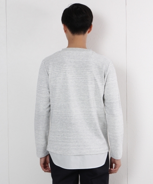 GLOBAL WORK（グローバルワーク）の「シャツレイヤード長袖T/725454（Tシャツ/カットソー・メンズ・ダークブラウン/ダークグレー/グレー/ネイビー・LARGE/SMALL/MEDIUM/X-LARGE）」の11枚目の写真