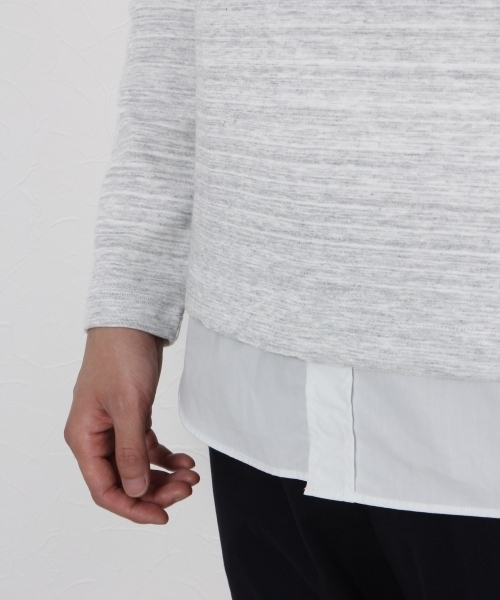 GLOBAL WORK（グローバルワーク）の「シャツレイヤード長袖T/725454（Tシャツ/カットソー・メンズ・ダークブラウン/ダークグレー/グレー/ネイビー・LARGE/SMALL/MEDIUM/X-LARGE）」の5枚目の写真
