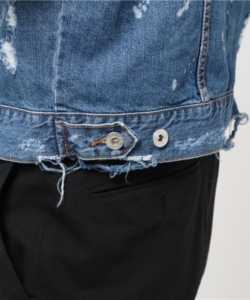 VENCEEXCHANGE(ヴァンスエクスチェンジ)の「クラッシュペイントGジャン (デニムジャケット・メンズ・ブルー/ライトブルー・LARGE/MEDIUM)」の8枚目の写真