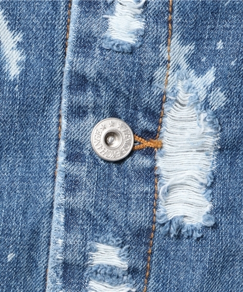 VENCEEXCHANGE(ヴァンスエクスチェンジ)の「クラッシュペイントGジャン (デニムジャケット・メンズ・ブルー/ライトブルー・LARGE/MEDIUM)」の11枚目の写真