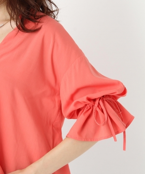 Andemiu(アンデミュウ)の「ドロストソデヌケエリブラウス762250(シャツ/ブラウス・レディース・オレンジ/オフホワイト/ブルー・FREE)」の5枚目の写真