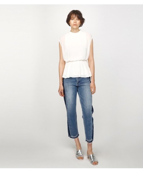 MOUSSY(マウジー)の「SIDE LINE TAPERED(デニムパンツ・レディース・ブルー・23inch/24inch/25inch/26inch/27inch)」の1枚目の写真