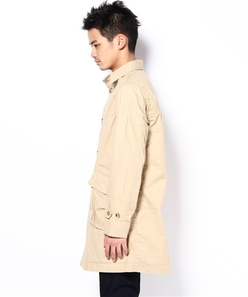 WEGO(ウィゴー)の「ハイカウントコットンステンカラーコート(ステンカラーコート・メンズ・ベージュ/ネイビー/オレンジ・MEDIUM/LARGE)」の4枚目の写真