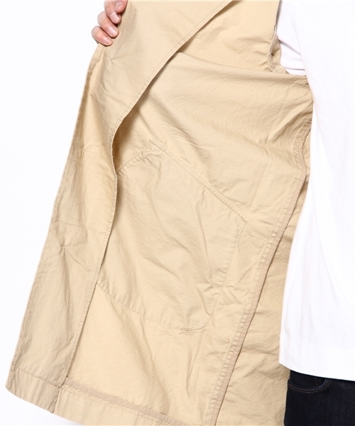 WEGO(ウィゴー)の「ハイカウントコットンステンカラーコート(ステンカラーコート・メンズ・ベージュ/ネイビー/オレンジ・MEDIUM/LARGE)」の10枚目の写真