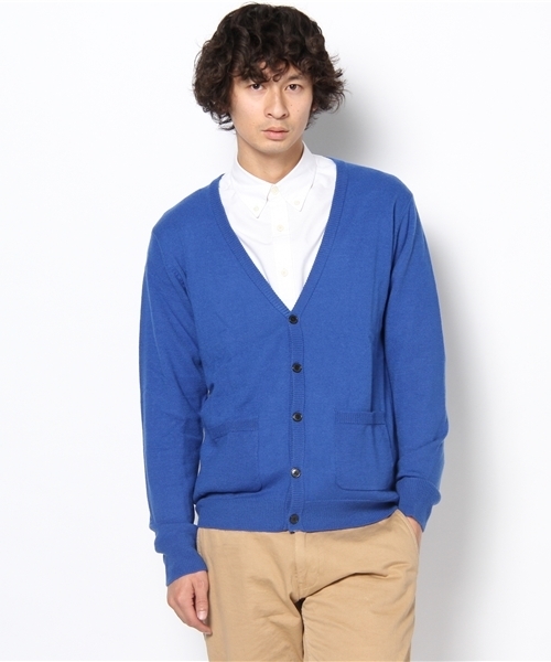 WEGO（ウィゴー）の「カシミアタッチVネックカーディガン（カーディガン/ボレロ・メンズ・ホワイト/ブラック/ベージュ/ケリー/ネイビー/レッド/ワイン/ターコイズブルー/ライトベージュ/マスタード/ロイヤルブルー・MEDIUM/LARGE）」の8枚目の写真