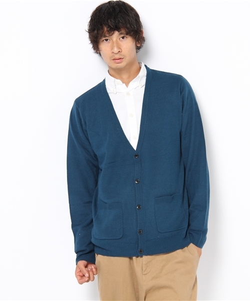 WEGO（ウィゴー）の「カシミアタッチVネックカーディガン（カーディガン/ボレロ・メンズ・ホワイト/ブラック/ベージュ/ケリー/ネイビー/レッド/ワイン/ターコイズブルー/ライトベージュ/マスタード/ロイヤルブルー・MEDIUM/LARGE）」の7枚目の写真