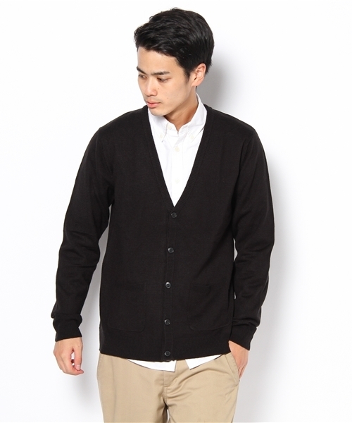 WEGO（ウィゴー）の「カシミアタッチVネックカーディガン（カーディガン/ボレロ・メンズ・ホワイト/ブラック/ベージュ/ケリー/ネイビー/レッド/ワイン/ターコイズブルー/ライトベージュ/マスタード/ロイヤルブルー・MEDIUM/LARGE）」の18枚目の写真