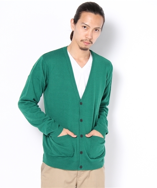 WEGO（ウィゴー）の「カシミアタッチVネックカーディガン（カーディガン/ボレロ・メンズ・ホワイト/ブラック/ベージュ/ケリー/ネイビー/レッド/ワイン/ターコイズブルー/ライトベージュ/マスタード/ロイヤルブルー・MEDIUM/LARGE）」の19枚目の写真