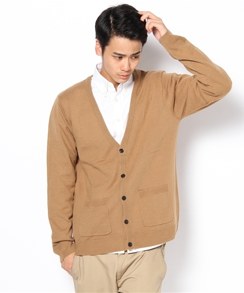 WEGO（ウィゴー）の「カシミアタッチVネックカーディガン（カーディガン/ボレロ・メンズ・ホワイト/ブラック/ベージュ/ケリー/ネイビー/レッド/ワイン/ターコイズブルー/ライトベージュ/マスタード/ロイヤルブルー・MEDIUM/LARGE）」の20枚目の写真