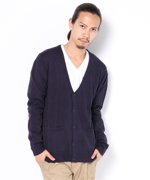 WEGO（ウィゴー）の「カシミアタッチVネックカーディガン（カーディガン/ボレロ・メンズ・ホワイト/ブラック/ベージュ/ケリー/ネイビー/レッド/ワイン/ターコイズブルー/ライトベージュ/マスタード/ロイヤルブルー・MEDIUM/LARGE）」の21枚目の写真