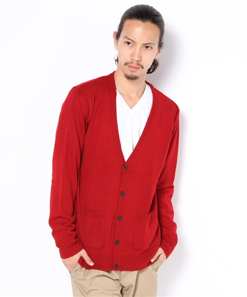 WEGO（ウィゴー）の「カシミアタッチVネックカーディガン（カーディガン/ボレロ・メンズ・ホワイト/ブラック/ベージュ/ケリー/ネイビー/レッド/ワイン/ターコイズブルー/ライトベージュ/マスタード/ロイヤルブルー・MEDIUM/LARGE）」の22枚目の写真