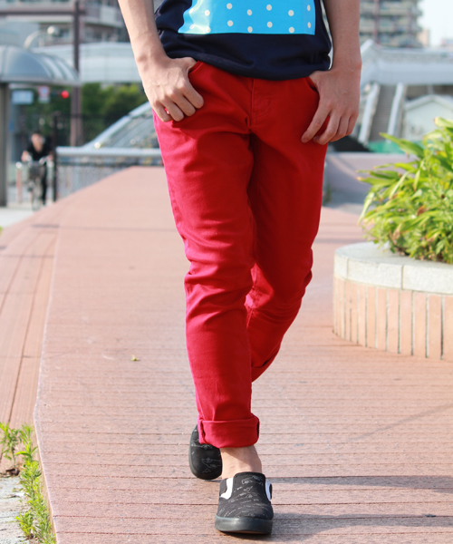 WEGO（ウィゴー）の「WEGO/スリムフィットストレッチパンツ（チノパンツ・メンズ・ブラック/グレー/ベージュ/グリーン/ダークインディゴブルー/ネイビー/ロイヤルブルー/パープル/ワイン/イエロー/インディゴブルー・SMALL/MEDIUM/LARGE）」の11枚目の写真