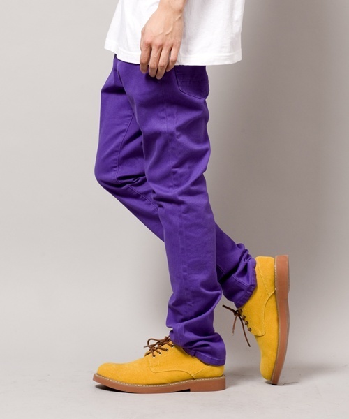 WEGO（ウィゴー）の「WEGO/スリムフィットストレッチパンツ（チノパンツ・メンズ・ブラック/グレー/ベージュ/グリーン/ダークインディゴブルー/ネイビー/ロイヤルブルー/パープル/ワイン/イエロー/インディゴブルー・SMALL/MEDIUM/LARGE）」の9枚目の写真