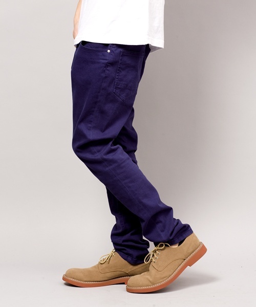 WEGO（ウィゴー）の「WEGO/スリムフィットストレッチパンツ（チノパンツ・メンズ・ブラック/グレー/ベージュ/グリーン/ダークインディゴブルー/ネイビー/ロイヤルブルー/パープル/ワイン/イエロー/インディゴブルー・SMALL/MEDIUM/LARGE）」の5枚目の写真