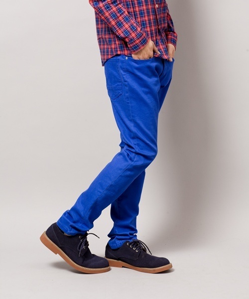 WEGO（ウィゴー）の「WEGO/スリムフィットストレッチパンツ（チノパンツ・メンズ・ブラック/グレー/ベージュ/グリーン/ダークインディゴブルー/ネイビー/ロイヤルブルー/パープル/ワイン/イエロー/インディゴブルー・SMALL/MEDIUM/LARGE）」の8枚目の写真