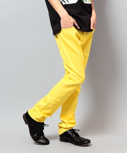 WEGO（ウィゴー）の「WEGO/スリムフィットストレッチパンツ（チノパンツ・メンズ・ブラック/グレー/ベージュ/グリーン/ダークインディゴブルー/ネイビー/ロイヤルブルー/パープル/ワイン/イエロー/インディゴブルー・SMALL/MEDIUM/LARGE）」の10枚目の写真