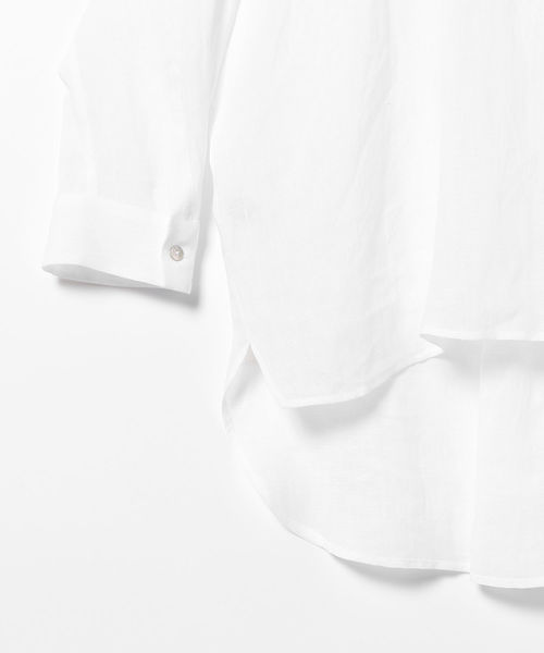 EFFE BEAMS（エッフェビームス）の「BARBA / リネン スキッパーシャツ（シャツ/ブラウス・レディース・グレイッシュブルー/ホワイト/グレー・38/40h/40）」の5枚目の写真