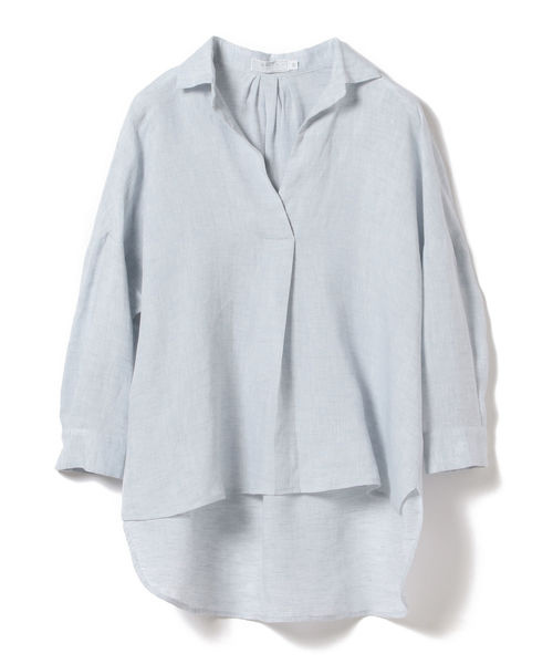 EFFE BEAMS（エッフェビームス）の「BARBA / リネン スキッパーシャツ（シャツ/ブラウス・レディース・グレイッシュブルー/ホワイト/グレー・38/40h/40）」の17枚目の写真