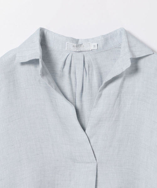 EFFE BEAMS（エッフェビームス）の「BARBA / リネン スキッパーシャツ（シャツ/ブラウス・レディース・グレイッシュブルー/ホワイト/グレー・38/40h/40）」の16枚目の写真