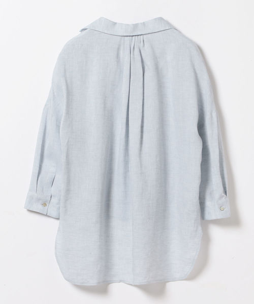 EFFE BEAMS（エッフェビームス）の「BARBA / リネン スキッパーシャツ（シャツ/ブラウス・レディース・グレイッシュブルー/ホワイト/グレー・38/40h/40）」の14枚目の写真