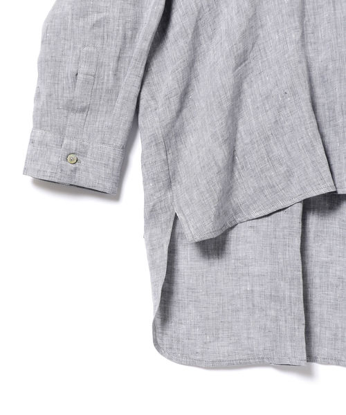 EFFE BEAMS（エッフェビームス）の「BARBA / リネン スキッパーシャツ（シャツ/ブラウス・レディース・グレイッシュブルー/ホワイト/グレー・38/40h/40）」の11枚目の写真