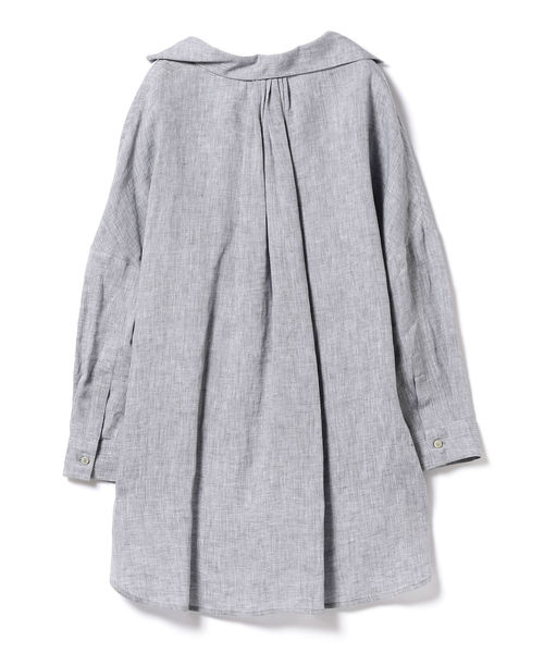 EFFE BEAMS（エッフェビームス）の「BARBA / リネン スキッパーシャツ（シャツ/ブラウス・レディース・グレイッシュブルー/ホワイト/グレー・38/40h/40）」の10枚目の写真