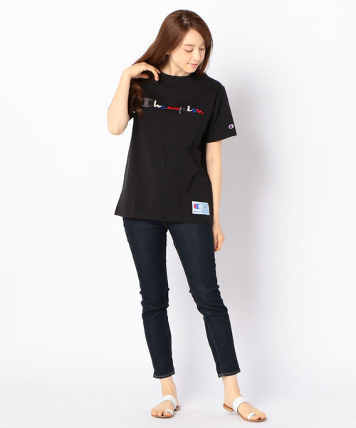 Champion（チャンピオン）の「Champion:カラーロゴTEE（Tシャツ/カットソー・レディース・ホワイト/ブラック・ONE SIZE）」の6枚目の写真