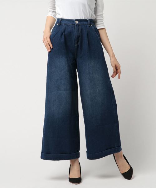 ikka(イッカ)の「デニムワイドパンツ(デニムパンツ)」 - WEAR ikka(イッカ)の「デニムワイドパンツ(デニムパンツ)」 - WEAR