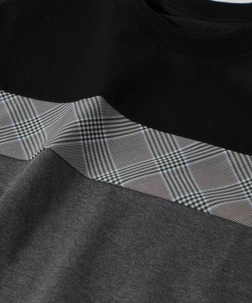 UNITED TOKYO（ユナイテッドトウキョウ）の「チェックカッティングカットソー（Tシャツ/カットソー・メンズ・ネイビー/オフホワイト・1/2/3）」の9枚目の写真