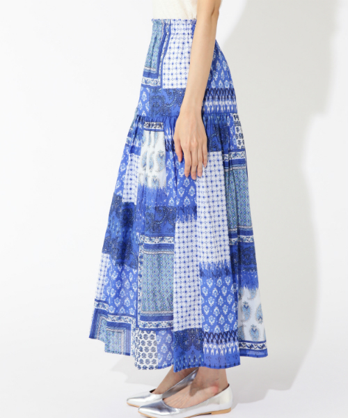 NATURAL BEAUTY BASIC（ナチュラルビューティーベーシック）の「エスニックプリントスカート（スカート・レディース・ブルー系その他/ピンク系その他・SMALL/MEDIUM）」の8枚目の写真