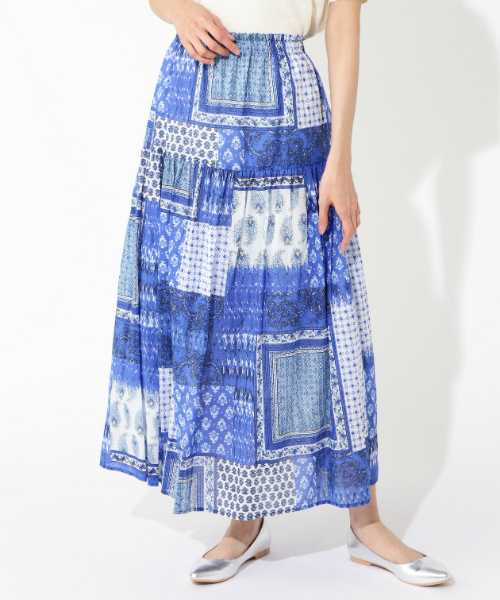 NATURAL BEAUTY BASIC（ナチュラルビューティーベーシック）の「エスニックプリントスカート（スカート・レディース・ブルー系その他/ピンク系その他・SMALL/MEDIUM）」の5枚目の写真