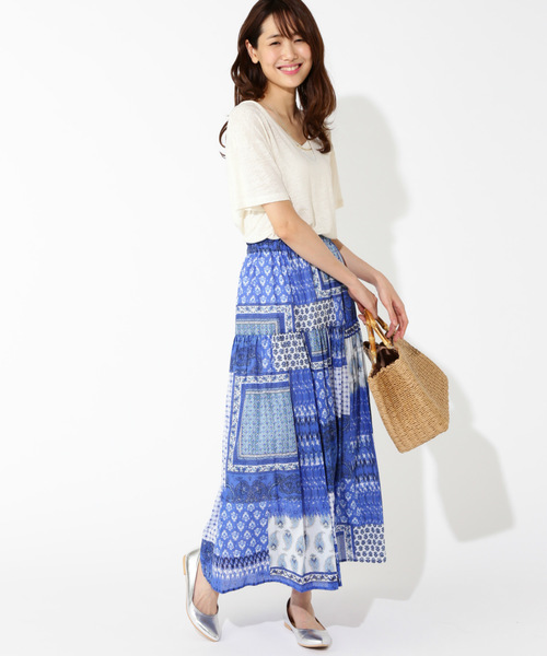 NATURAL BEAUTY BASIC（ナチュラルビューティーベーシック）の「エスニックプリントスカート（スカート・レディース・ブルー系その他/ピンク系その他・SMALL/MEDIUM）」の9枚目の写真