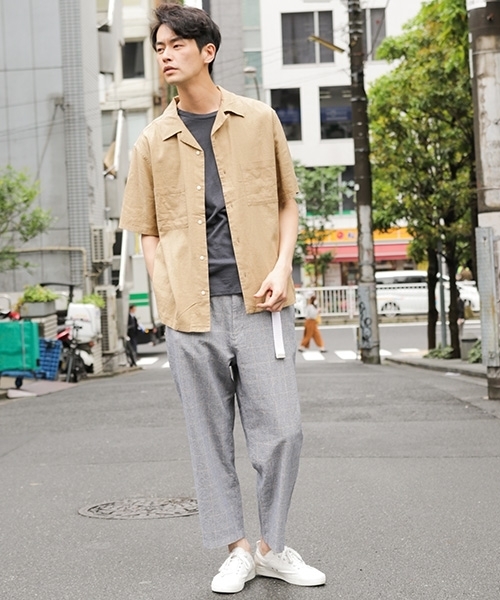 ニコアンド　こなれバンドカラーシャツ　erinko ナチュラル　long ニコアンド こなれバンドカラーシャツ erinko ナチュラル long