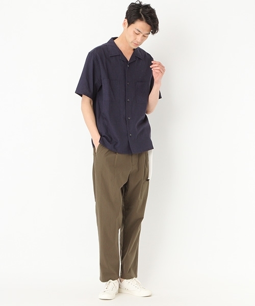 niko and...(ニコアンド)の「リネンミックスオープンカラーシャツ(シャツ/ブラウス・メンズ・ベージュ/ネイビー/サックスブルー/ピンク・MEDIUM/LARGE)」の18枚目の写真