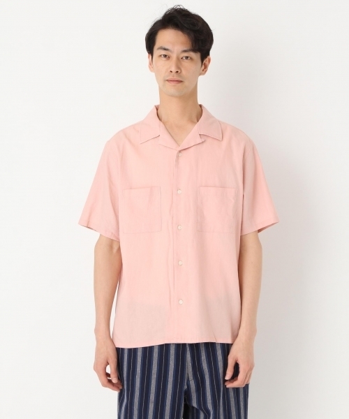 niko and...(ニコアンド)の「リネンミックスオープンカラーシャツ(シャツ/ブラウス・メンズ・ベージュ/ネイビー/サックスブルー/ピンク・MEDIUM/LARGE)」の13枚目の写真