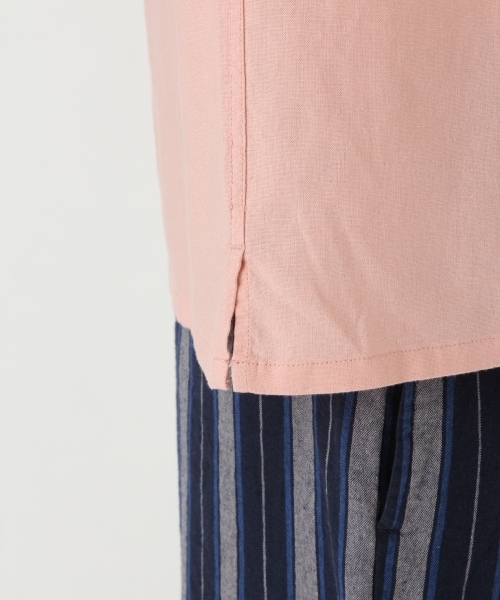 niko and...(ニコアンド)の「リネンミックスオープンカラーシャツ(シャツ/ブラウス・メンズ・ベージュ/ネイビー/サックスブルー/ピンク・MEDIUM/LARGE)」の8枚目の写真