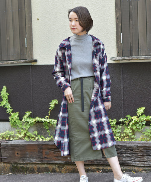 rps（アールピーエス）の「チェックロングシャツワンピース（シャツワンピース・レディース・ブラック/ネイビー/イエロー/グリーン/オフホワイト・M）」の2枚目の写真