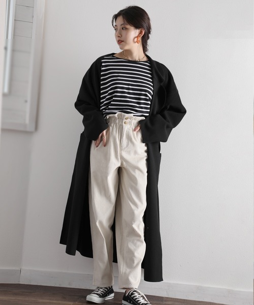 classicalelf（クラシカルエルフ）の「ボーダー＆無地　長袖ミドル丈ドルマンスリーブのクルーネックロングTシャツ（Tシャツ/カットソー・レディース・ホワイト系その他/ホワイト/ブラック/ブラック系その他・MEDIUM/LARGE/X-LARGE/SMALL）」の13枚目の写真