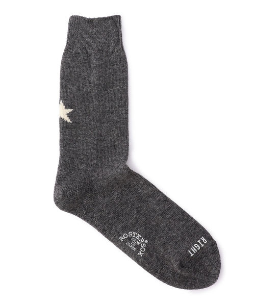 ROSTER SOX（ロスターソックス）の「ROSTER SOX: 【WOOL STAR】 ソックス（ソックス/靴下・メンズ・ホワイト/ブラック/グレー・ONE SIZE）」の3枚目の写真