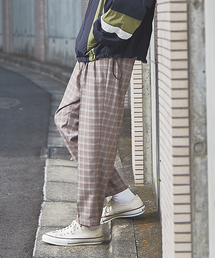 ABAHOUSE | 【セットアップ対応】チェック/ストライプ TWワイドテーパードパンツ(その他パンツ)