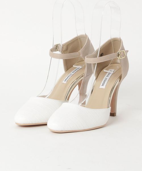 Miminy Piminy（ミミニー ピミニー）の「MiminyPiminy(ミミニー ピミニー) 素材コンビのセパレートパンプス（パンプス・レディース・ブラック/ベージュ/ホワイト系その他/パイソン・LL/S/M/L）」の13枚目の写真