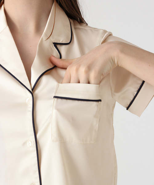 bijorie（ビジュリィ）の「サテンパジャマセット（ルームウェア/パジャマ・レディース・ネイビー/アイボリー/モカ・FREE）」の15枚目の写真