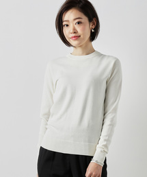 ZOZO | ホールガーメントコットンクルーネックニットプルオーバー（パターンオーダー）／ホワイト[WOMEN](ニット/セーター)