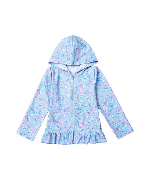 motherways(マザウェイズ)の「ガールズ 水着ラッシュガードパーカー 全4柄(ラッシュガード)」|ブルー