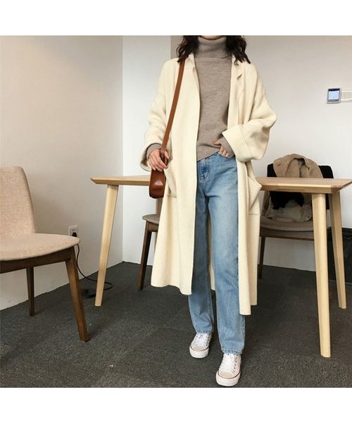c.u.l(シーユーエル)の「【c.u.l】【2019AW】オーバーサイズ コーディガン chw591(カーディガン/ボレロ・レディース・ホワイト/ブラック/ベージュ/グレー・FREE)」の18枚目の写真